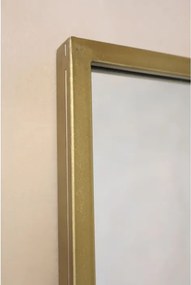 Oglindă cu decor floare, finisaj alamă antichizată, 90×2×180 cm