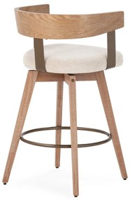 Scaune de bar crem/în culoare naturală cu cotiere 2 buc. tapițate Ilia – MOME