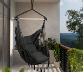 ShopJK SCAUN SUSPENDAT GRI XXL BRAZILIAN + 2X PERNĂ