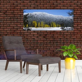 Tablou - munții înzăpeziți iarna (120x50 cm)