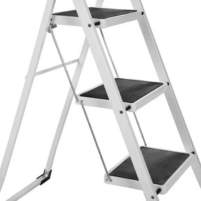 Scarǎ pliabilă STEP, 3 trepte, max. 150 kg, alb/negru SongmicsHome