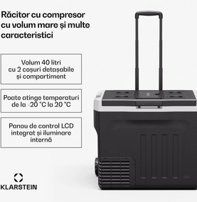 Klarstein Răcitor cu compresor PolarForce 30L| Panou LCD, iluminat, off-road, protecție baterie, 12V/230V