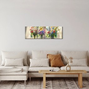 Tablou - Buchet la fereastră (cu ceas) (90x30 cm)