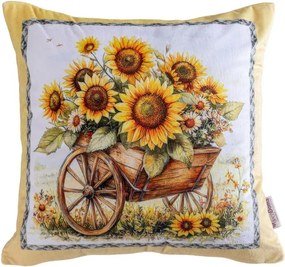 decoDoma Set de 3 fețe pernuțe SUNFLOWERS 45 x 45 cm