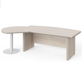 Masa de birou Manager LUX 255 x 155 cm, stânga, salcâm deschis / gri