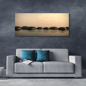 Tablou pe panza canvas Pietrele de apa Art Negru Gri