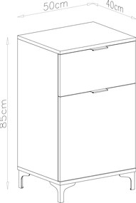 Mazzoni Comodă LANA K-50S Nuc Elegant - DULAP VERTICAL CU SERTAR