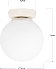 Plafonieră MOONLIGHT 1xE27/15W/230V Ø 16 cm, crem