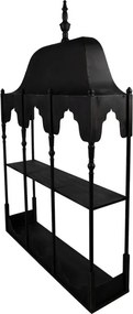 Etajera de perete, neagra, din metal, cu 1 raft, Bica