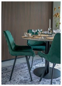 Masă de dining rotundă cu blat cu aspect de marmură ø 110 cm Bolzano – House Nordic