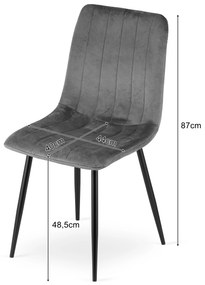 Scaun din catifea maro LAVA cu picioare negre