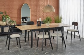 Masa extensibila Edmondo stejar natur/negru L160-240 cm