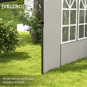 Outsunny Set 2 Pereți Laterali pentru Chioșcuri, Foi Foișor cu Ferestre din PE și Plastic, 3x3 m sau 3x6 m, Alb | Aosom Romania