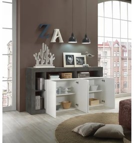 Comodă LENOR albă/antracit