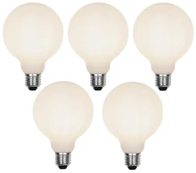 Set 5 becuri E27 Lampă LED reglabilă în 3 trepte G95 sticlă mată 5W 550 lm 2700K