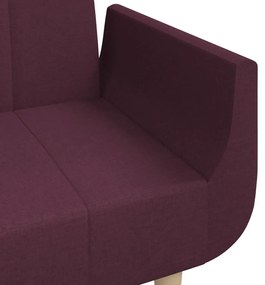 Canapea extensibila cu 2 locuri, 2 perne, violet, textil Violet, Fara scaunel pentru picioare Fara scaunel pentru picioare