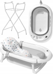 Cada de baie pliabilă pentru copii VAIANA PREMIUM cu pernă și suport - mai multe culori Gri