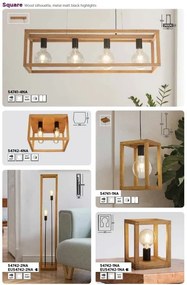 Lustra din lemn design rustic industrial Square
