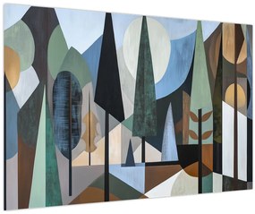 Tablou - Abstracție geometrică naturală II. (90x60 cm)