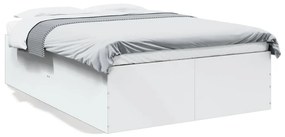 3280937 vidaXL Cadru de pat, alb, 140x190 cm, lemn prelucrat