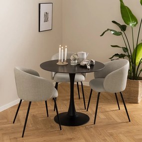 MAZZONI EXPORT CLARA Bej (material Basel 24)/picioare negre - SCAUN MODERN ADÂNC TAPIȚAT PENTRU SALON/LIVING/BIROU LOFT