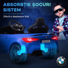 AIYAPLAY Mașinuță Electrică BMW M4 pentru Copii, Albastră | Aosom Romania