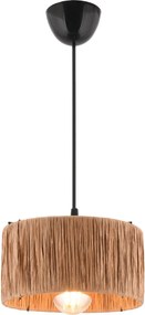 Lustra VIOLA, maro/negru, metal/rafie, 20x45 cm