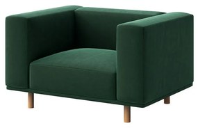 Fotoliu de relaxare verde închis cu tapițerie din catifea Kukumo – Ame Yens