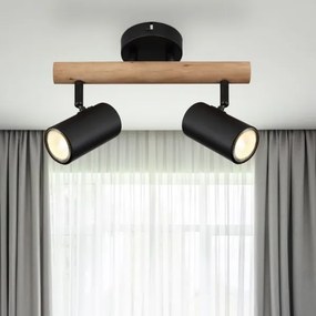 Spot HERTI 2xGU10/5W/230V lemn/metal Globo 57913-2