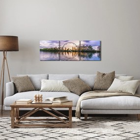 Tablou cu lac (cu ceas) (90x30 cm)