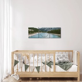 Tablou cu peisaj montan (cu ceas) (90x30 cm)