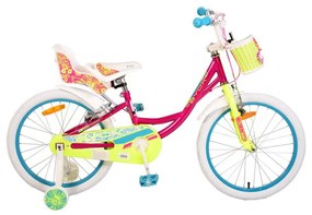 Bicicleta pentru copii NOVOKIDS Fashion Bike, roti 20" inch, maxim 40 kg, cadru din otel, roti ajutatoare detasabile, ghidon reglabil pe inaltime, Mov