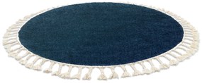 Covor Berber 9000 cerc albastru inchis Franjuri shaggy