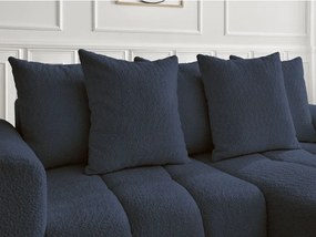 Colțar albastru extensibil/cu spațiu de depozitare cu tapițerie din țesătură bouclé (cu colț pe partea dreaptă/cu șezlong) Roxelane – Bobochic Paris