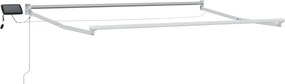 vidaXL Cadru copertină retractabil electric Alb 3 x 2,5 m Aluminiu