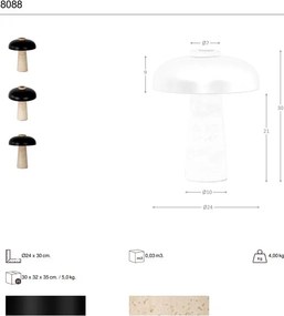 Lampa de masa din otel negru si marmura portelanata