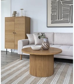 Măsuță de cafea în culoare naturală rotundă cu aspect de lemn de plop ø 80 cm Boavista – House Nordic