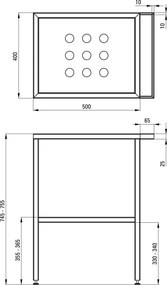 Consolă de baie de sine stătătoare - 56,5x40 cm Finisaj: CST_X50B