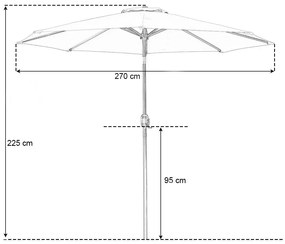 Umbrela de gradina extra mare, inclinabila