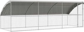 vidaXL Cușcă pentru câini 3 pcs Argintiu 6 x 2 x 2 m Oțel galvanizat