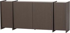 Comodă maro închis cu aspect de lemn de frasin 200x85x44 cm Brock – WOOOD