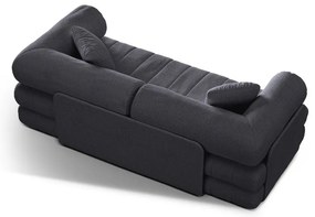 Canapea gri închis extensibilă cu tapițerie din țesătură bouclé 206 cm Kemi – Cosmopolitan Design