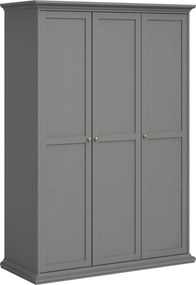 Dulap PARIS, gri, PAL laminat, cu 3 usi, 139x61x201 cm
