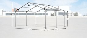 Hală de depozitare/garaj 3x4x2m Comfort PVC 560g