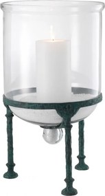 Suport lumanare LUX Grace, metal verde vintage 113689 HZ