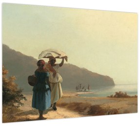 Tablou - Camille Pissarro, Two Women Chatting by the Sea, St. Thomas, reproducere (70x50 cm)