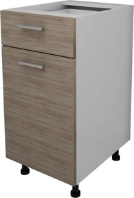 Corp Baza Lecce, 1 Sertar, 1 Usa, Stejar Sonoma Inchis/Alb, 40 x 50 x 80 cm