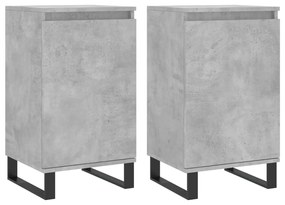 831077 vidaXL Servante, 2 buc., gri beton, 40x35x70 cm, lemn prelucrat