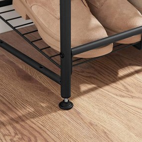 Raft pentru pantofi IRON, 4 rafturi, 68,5x27,5x65 cm, negru SongmicsHome