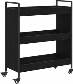 vidaXL Troler de Bucătărie Stejar Negru 70 x 30 x 82 cm Lemn compozit